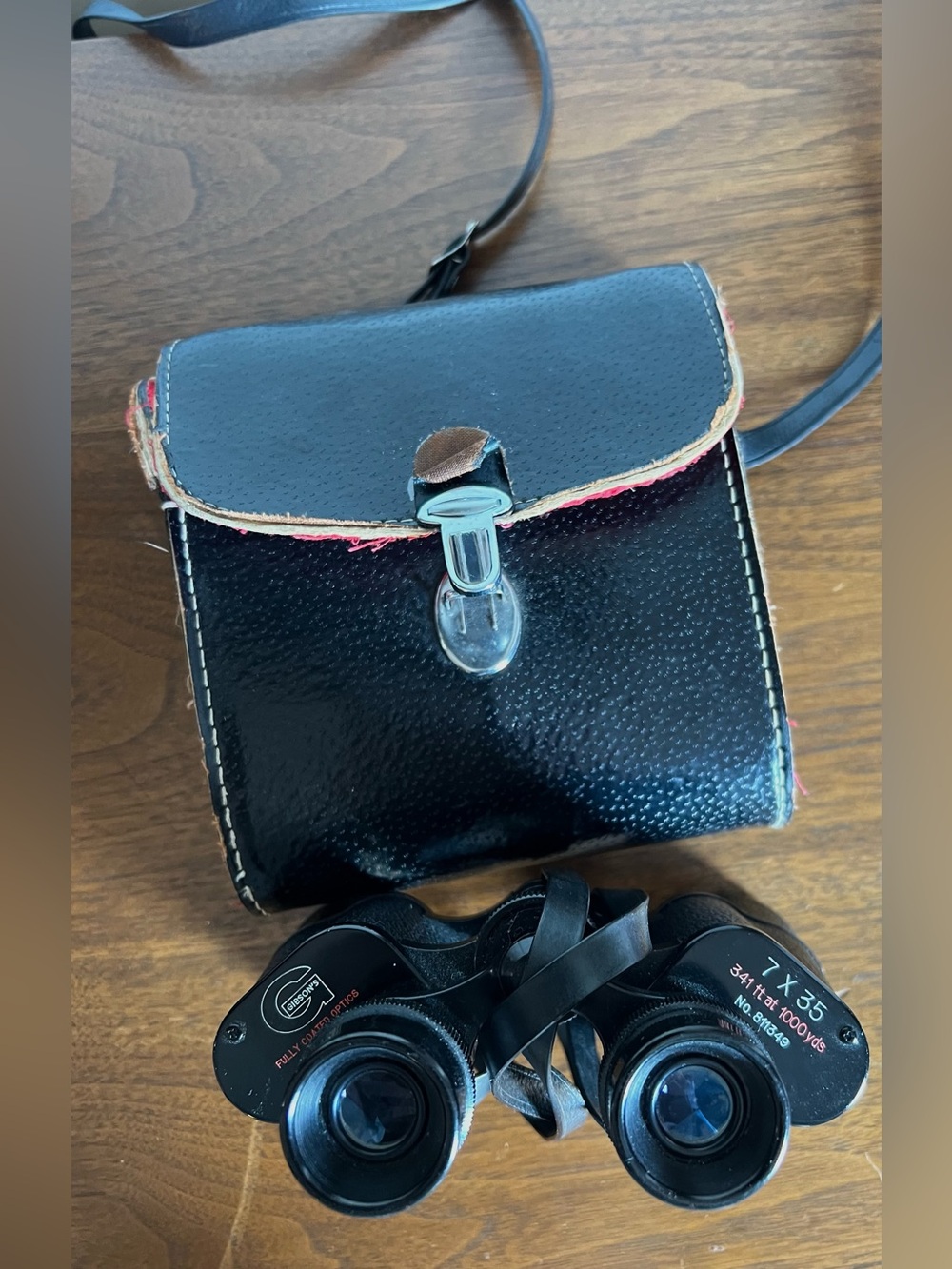 Vintage 7x35 Field Binoculars with Leather Case - Fully Coated Optics